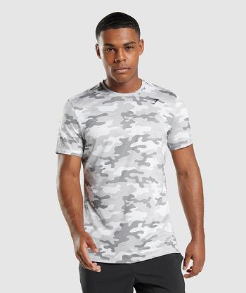 T Shirts Gymshark Arrival Hombre Gris Claro Camuflaje | CO 3413ZUT